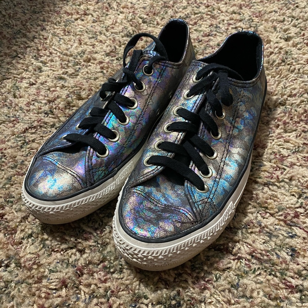 Iridescent Leather Converse Oxfords